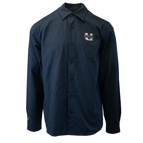 Men's U-State Button-Up Shirt navy blue
